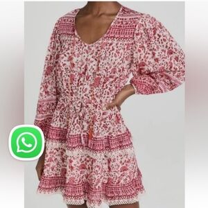 Bell Floral Red and White Women's Dress. Size XS